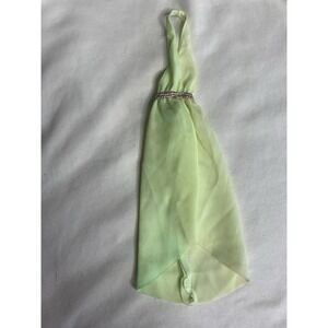 VTG‎ Barbie Fashion - #1464 Yellow/Green Halter Dress Long